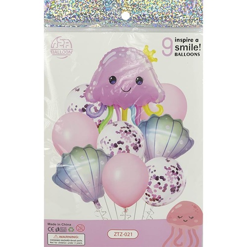 Набор воздушных шаров 9шт для создания фотозоны "Медузка"