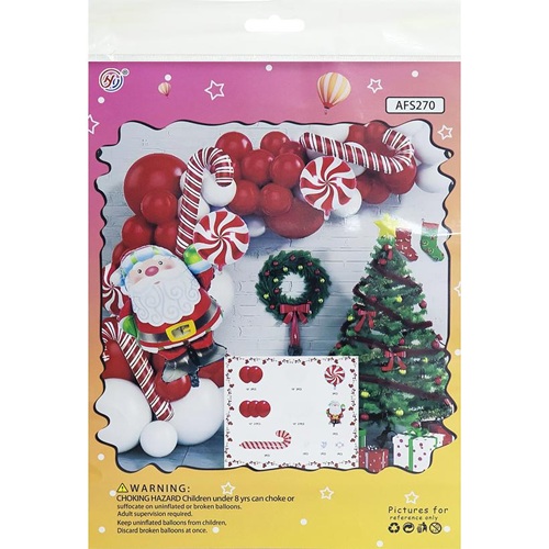 Набір повітряних куль 89шт "Новорічна - Санта з цукерками" для створення фотозони