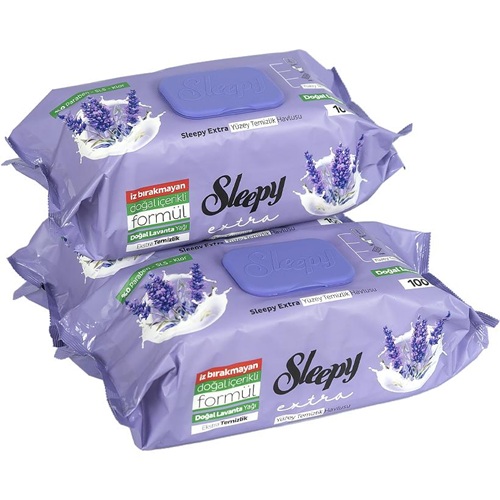 Влажные салфетки для уборки ТМ SLEEPY Easy Clean Lavander 100шт. фиолетовый клапан