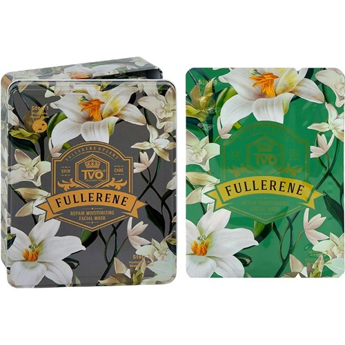 Набір Масок 2в1 тканинних 10шт "Fullerene" для обличчя в металевому боксі