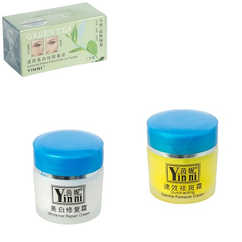 Косметичний набір "Зелений чай" від пігментації (денний 18г + нічний крем 18г)