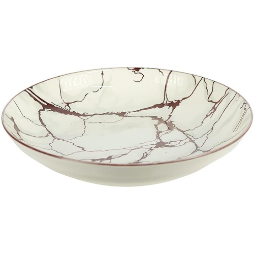 Тарілка керамічна з візерунком "під мармур" ⌀23*6,5см, 700мл