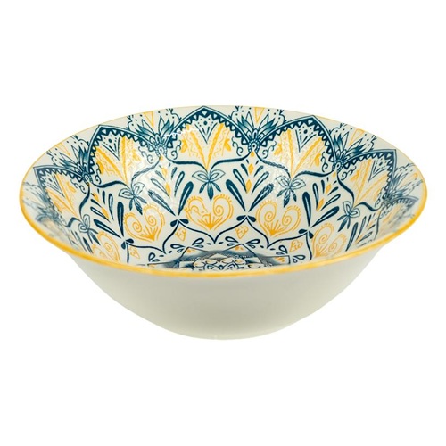 Тарелка керамическая с узором  ⌀17,5*7,5см, 500мл