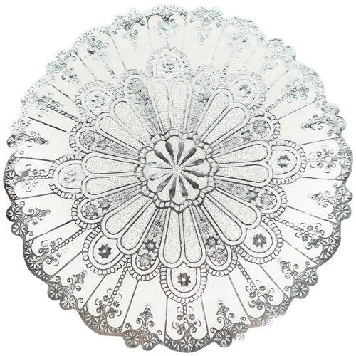 Салфетка для сервировки стола круглая Ø38см серебро