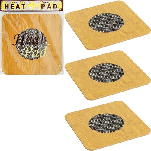 Подставка бамбуковая под горячее квадратная 19см