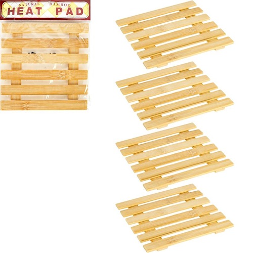 Подставка бамбуковая под горячее квадратная 17,5см