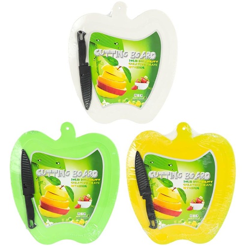 Доска разделочная с ножом "Яблоко" 27*30см