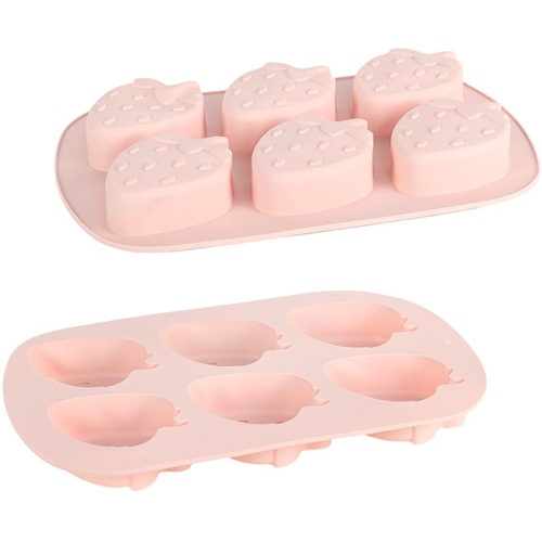 Форма силіконова "Полунички" 6шт на планшеті 26*17,5*2,5см