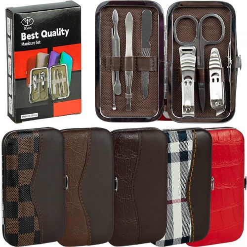 Набір для манікюру з нержавіючої сталі в шкір/зам футлярі 7 предметів