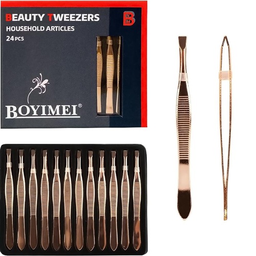 Набір пінцетів 24шт із нержавіючої сталі 9см