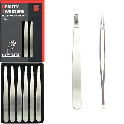 Набір пінцетів 12шт із нержавіючої сталі 9,5см