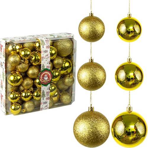 Набор новогодних шаров 42шт "Золото" D4/5/6/7см