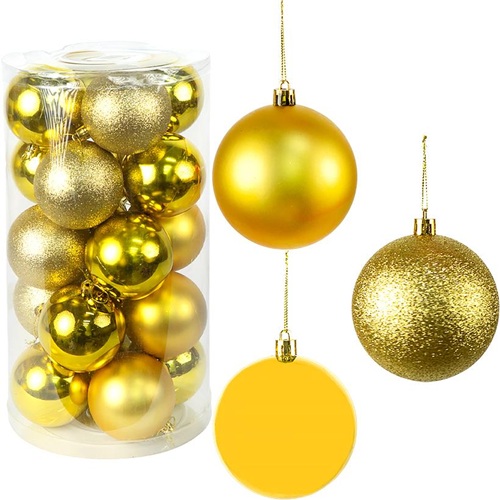 Набір новорічних куль 20шт Ø6см "Золото" у тубусі