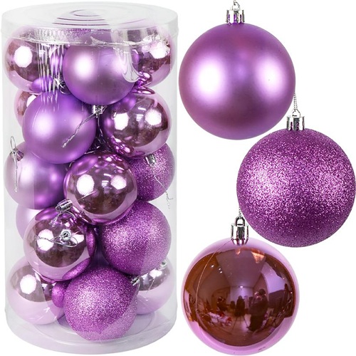 Набор шариков 20 штук Ø9см "Фиолетовый" тубус 