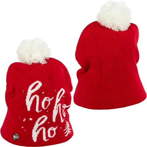 Новогодняя шапка "Ho-Ho-Ho" с LED подсветкой