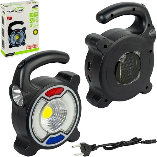 Ручной фонарь на солнечной батарее с аккумулятором Forlife