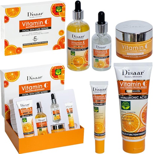Набір з догляду за обличчям (5 предметів) з вітаміном C у подарунковій коробці