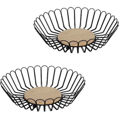 Металлическая фруктовница - корзина Ø29см, L8см