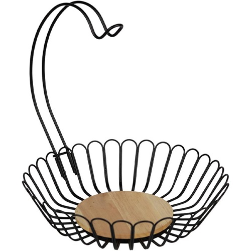 Металлическая фруктовница Ø30 L9см с крючком для бананов