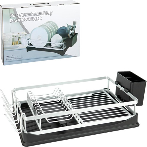 Сушарка для посуду настільна з піддоном та тримачами 41*10*30см