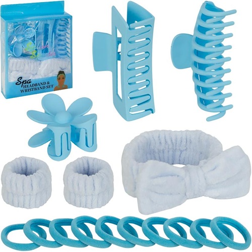 Подарунковий набір "Spa Headband & Wristband Set" блакитний
