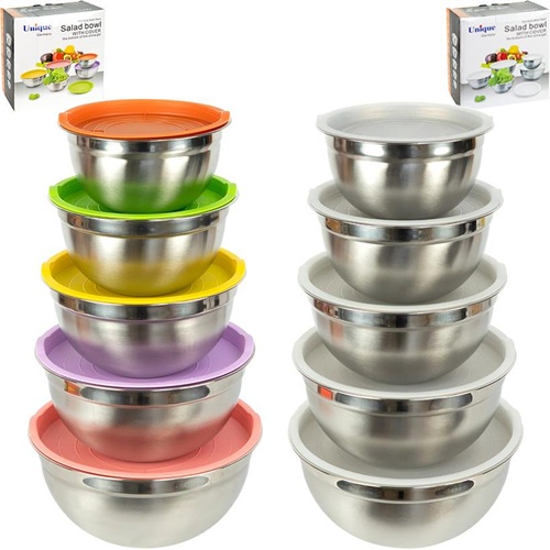 Набір мисок з нержавіючої сталі з кришками