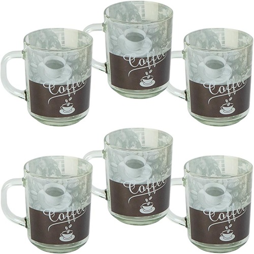 Чашка скло кольорова "Coffee" 200мл сіро-коричнева