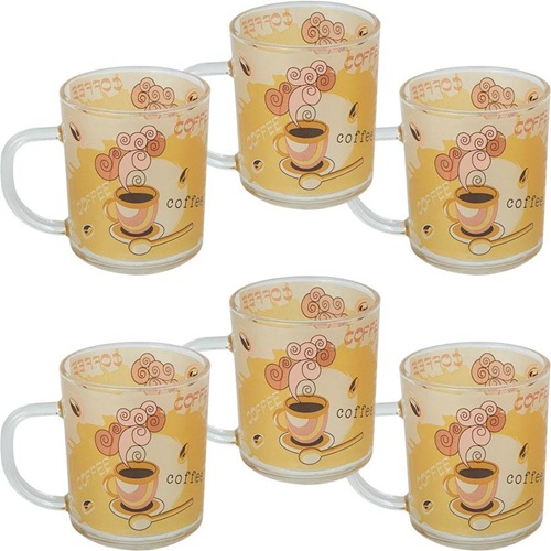 Чашка скло кольорова "Coffee" 200мл жовта