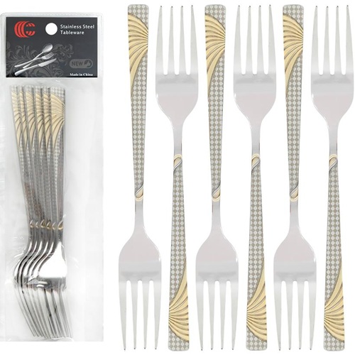 Набір столових виделок 6шт "Золотий вихор" 21см