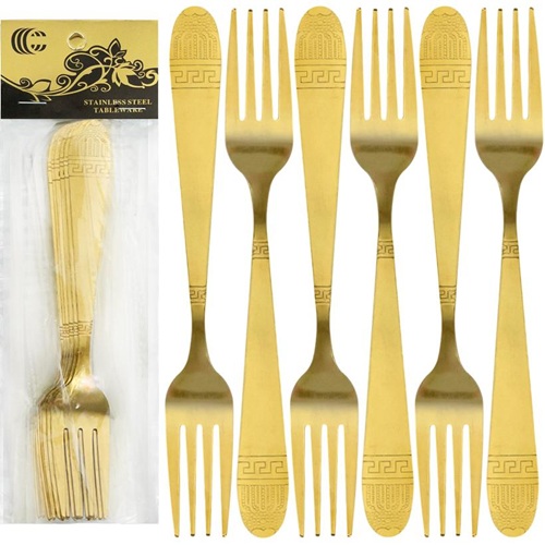 Набір столових виделок 6шт "Царська", золото 21см