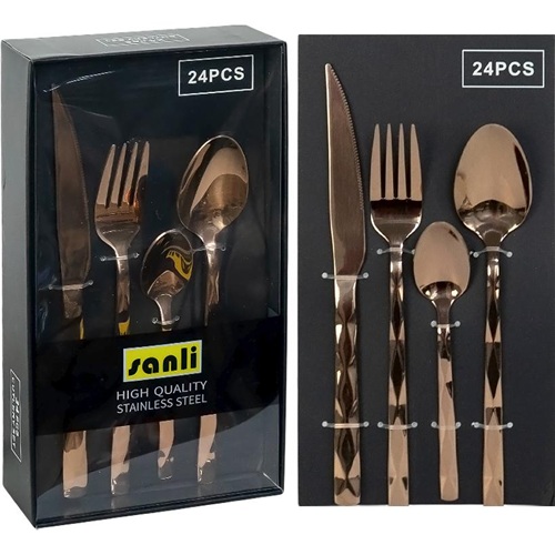 Набір столового приладдя 24 предмети бронза