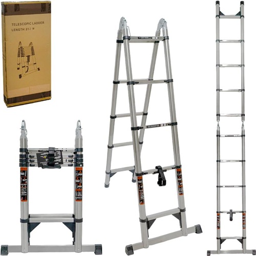 Сходи телескопічні з нержавіючої сталі 2,1м + 2,1м