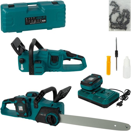 Акумуляторна ланцюгова пилка 21V з шиною 16″, безщітковий двигун