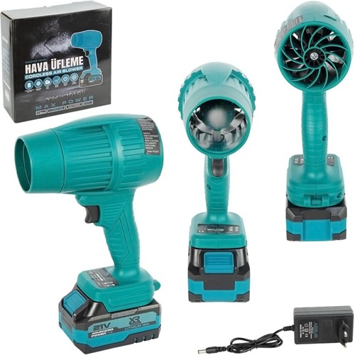 Акумуляторний турбовентилятор (повітродувка) 21V з двома батареями