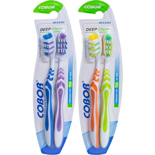 Набор зубных щеток «Cobor» 19см на блистере 2шт