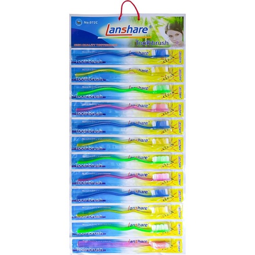 Зубные щётки "Lanshare" 18см на блистере