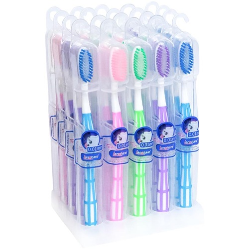 Зубная щётка "Lanshare" 19см с ультратонкой щетиной 0,01мм в пластиковом футляре