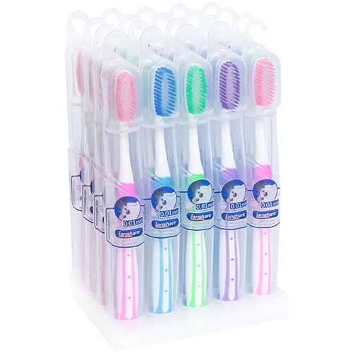 Зубная щётка "Lanshare" 19см с ультратонкой щетиной 0,01мм в пластиковом футляре