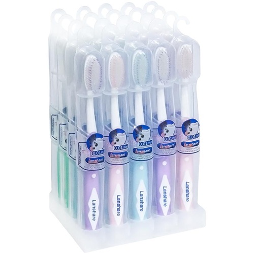 Зубная щётка "Lanshare" 19см с ультратонкой щетиной 0,01мм в пластиковом футляре