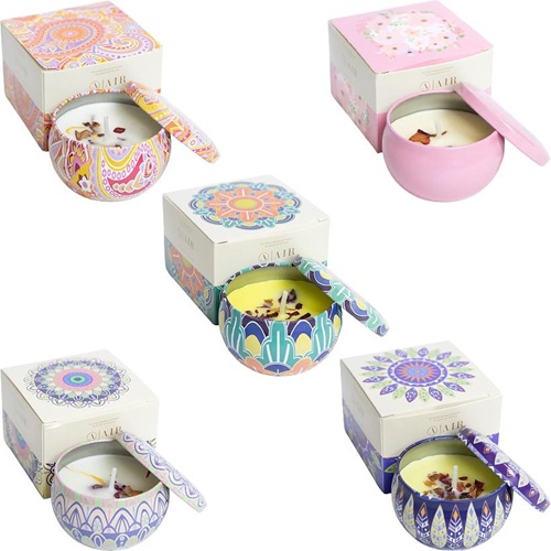 Свечка ароматизированная 60г в железной баночке