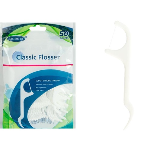 Набір зубних флоссів для чистоти між зубами 50шт у зип-пакеті