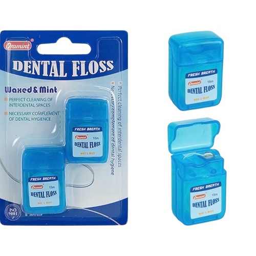 Набор зубной нити 2шт "ORAMINT" 15м на блистере