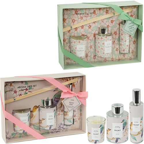 Подарунковий набір - аромадифузор, свічка та спрей у коробці