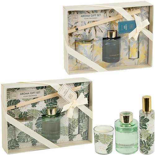 Подарунковий набір - аромадифузор, свічка та спрей у коробці