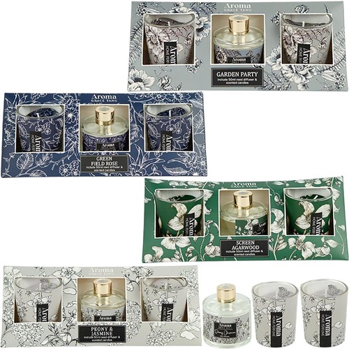Ароматичний набір для інтер'єру - дифузор та 2 свічки
