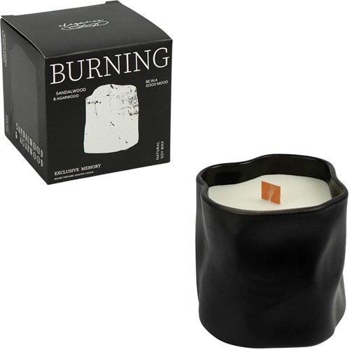 Свічка ароматична 8,5*8см 500г "Сандал та агарове дерево" в кашпо