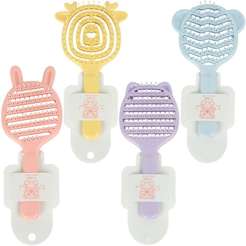 Расческа детская "Зверята" массажная, скелетная 17см