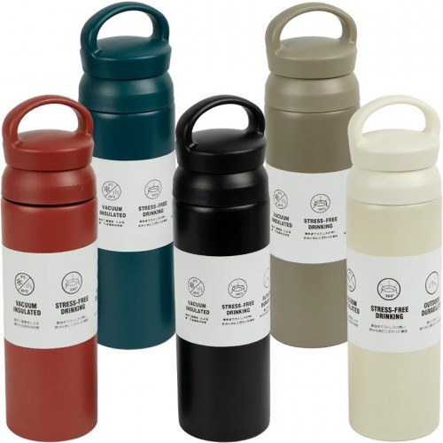 Дорожня склянка 24*6,5см, 500мл із нержавіючої сталі з подвійною кришкою