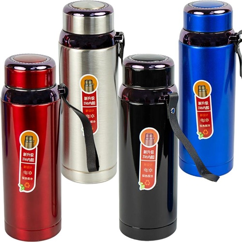 Термос вакуумний 800мл із нержавіючої сталі з ситечком 23,5*8см