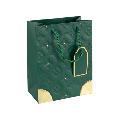 Пакет подарунковий 26*32*12см з тисненням та золотим декором GREEN